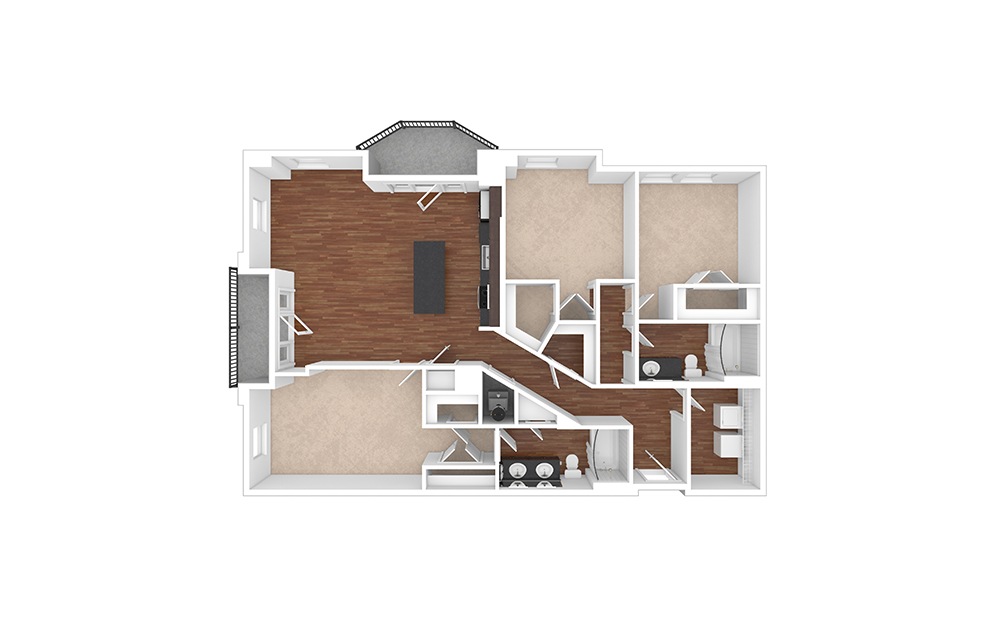 The Wallflower 3 bedroom 2 bath 1469 - 1538 square feet (1)