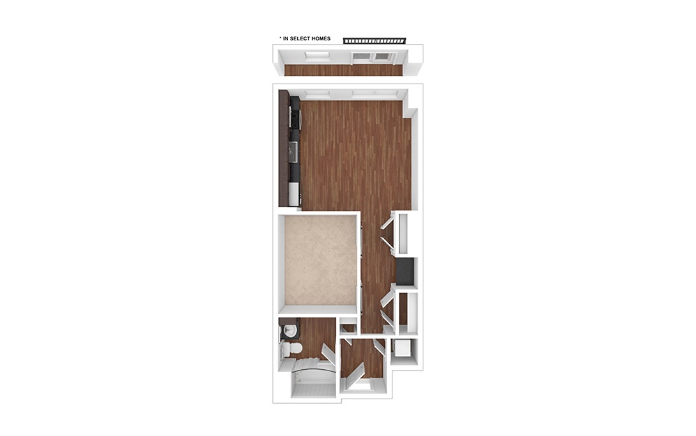 The Alumni Studio 1 bath 554 - 568 square feet (1)