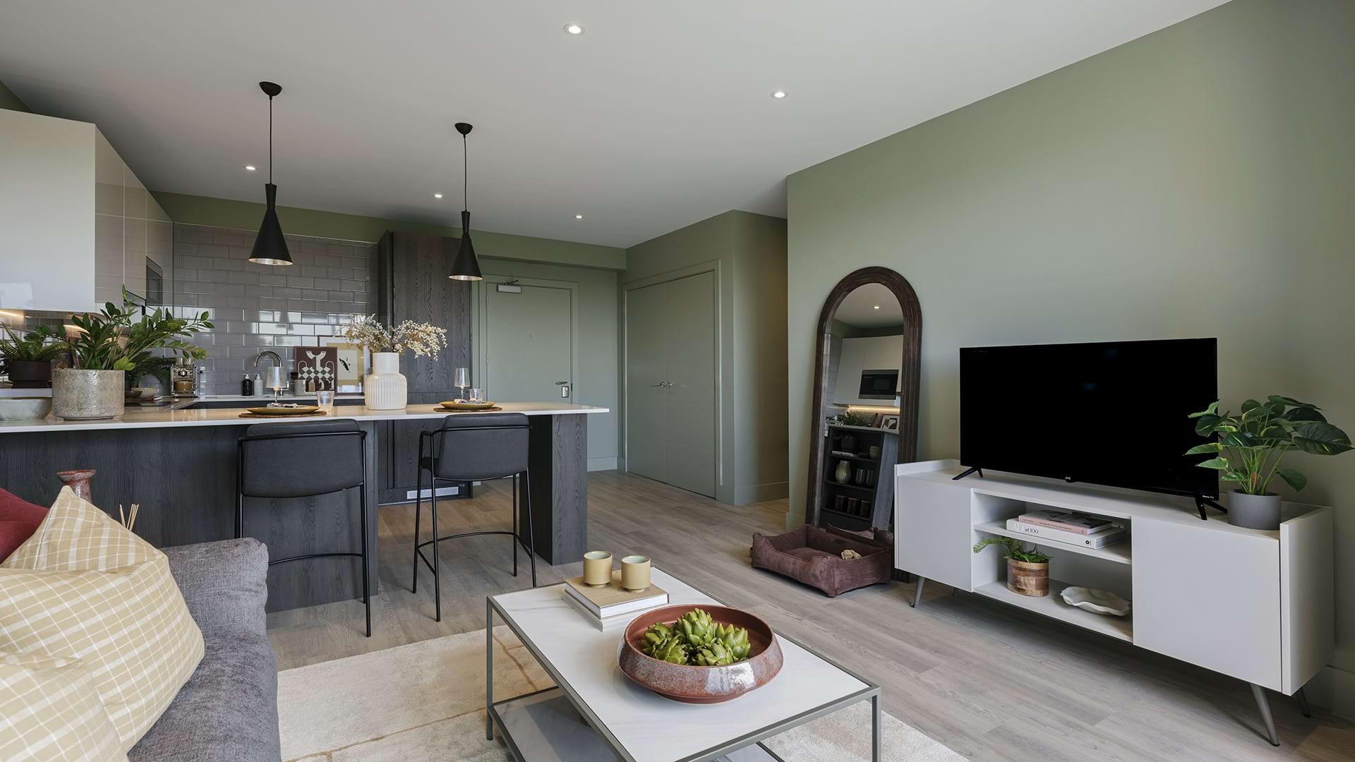 Spacious Kitchen and Living Room Area at Our Watford Apartments