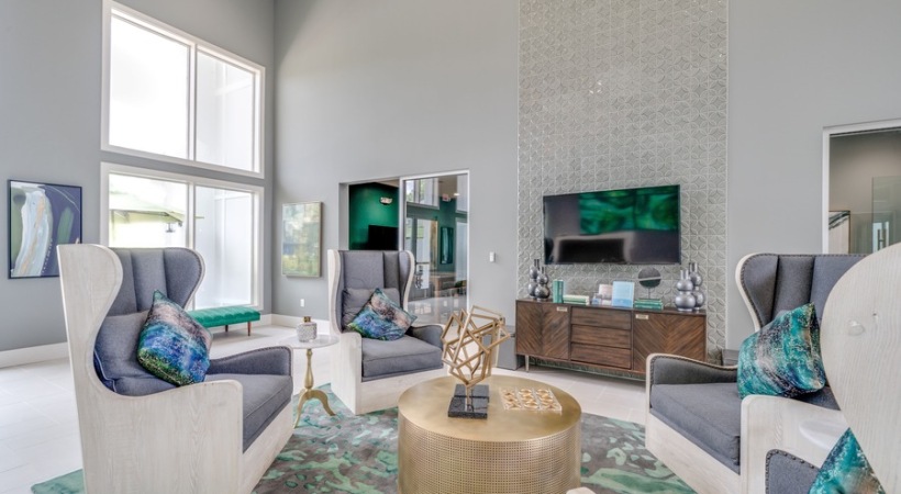Seating Area in the Resident Clubhouse at Our Apartments Near Southpoint Mall