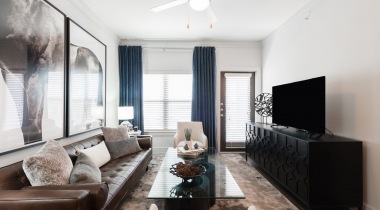 Luxury apartment living room at Cortland Presidio West