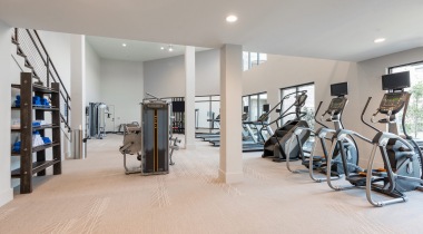 Fitness center at Fort Worth apartment complex