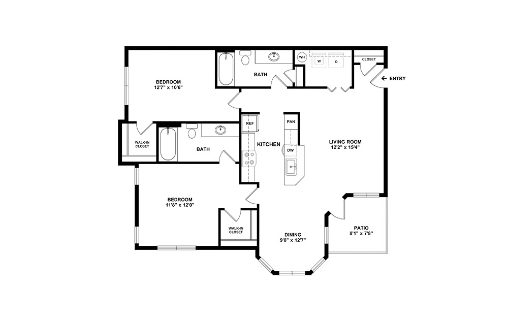 Ranger 2 bedroom 2 bath 1135 square feet