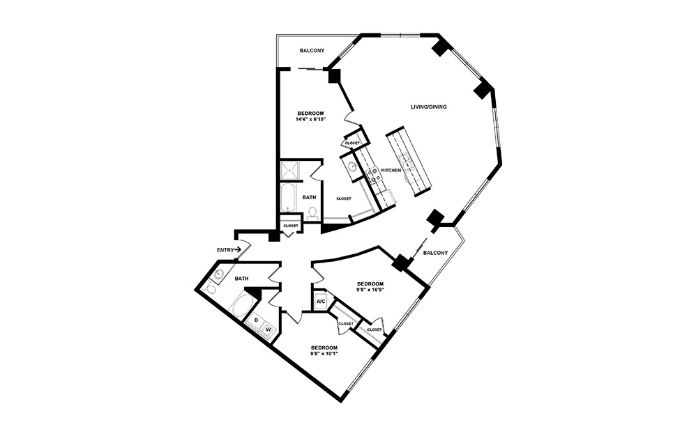 C5 3 Bedroom at Our RiNo Apartments