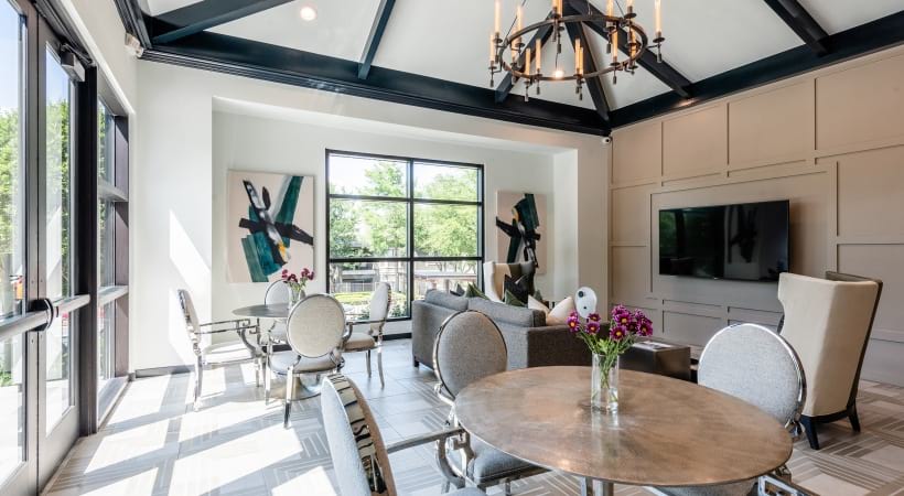 Resident lounge at apartments in Irving, TX