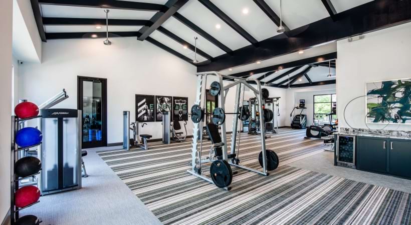 Weight section at Cortland Walnut Hill's fitness center