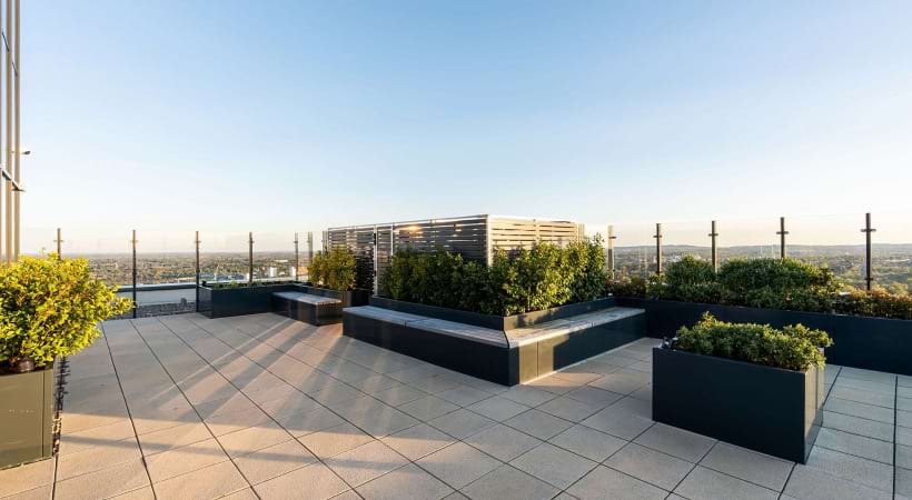 Terrace at Our Apartments in Brindley Place Birmingham