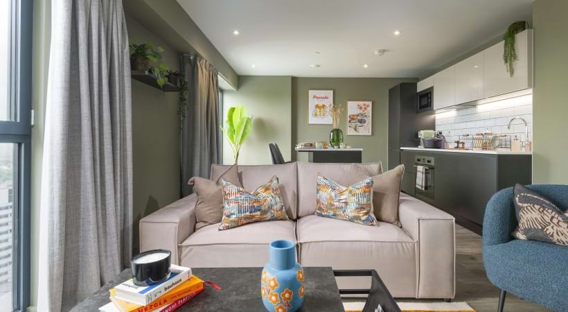 Living and Kitchen Area at Our Birmingham Apartments 