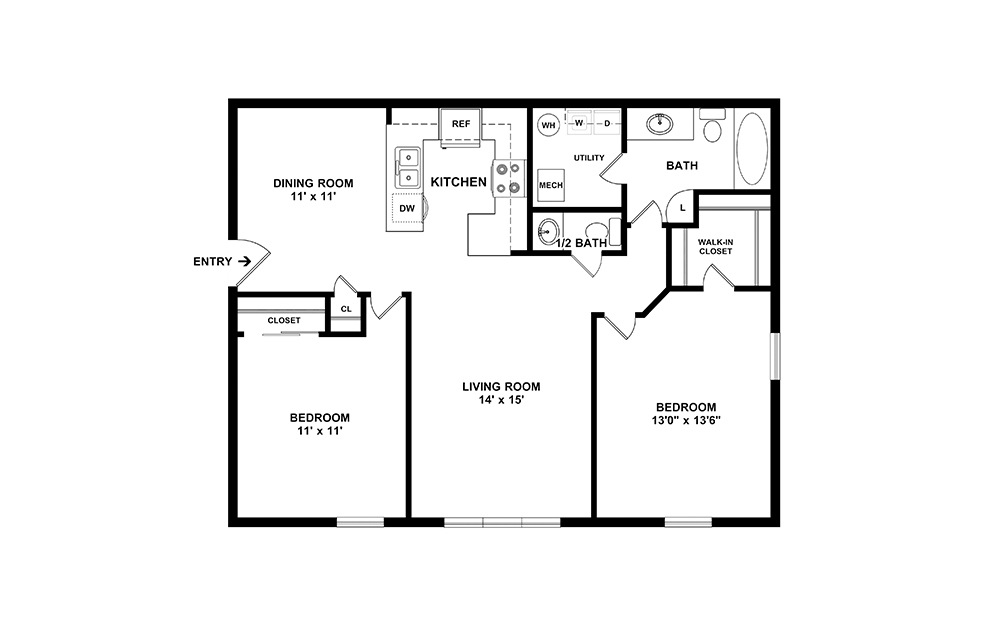 2 Bedroom and 1 Bathroom Turnberry Apartment for Rent in Reynoldsburg