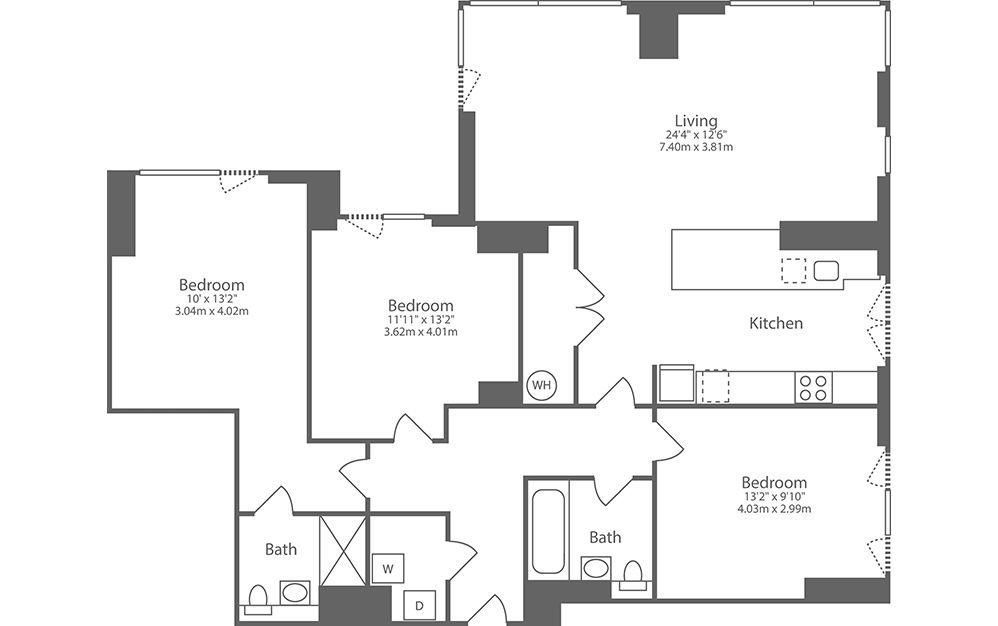 C2 3 Bedroom Spinningfields Manchester Apartment