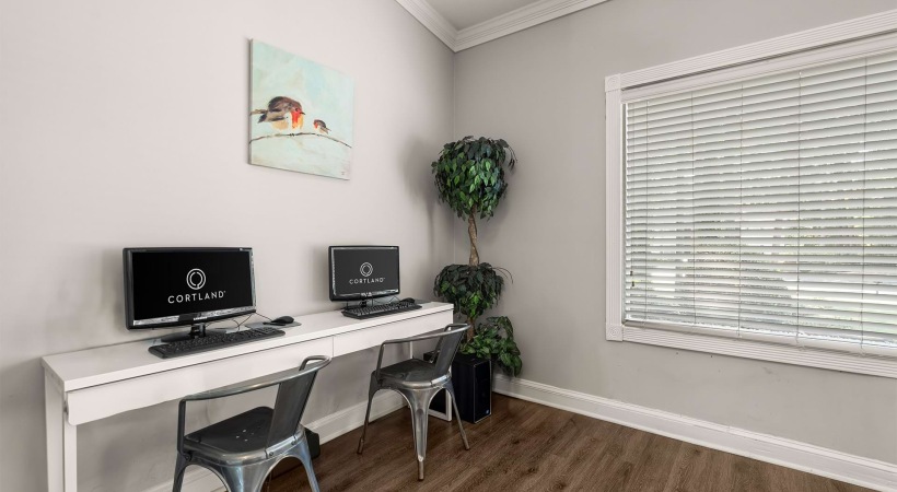 Co-Working Space with Seating at Our Apartments in Downtown Norcross