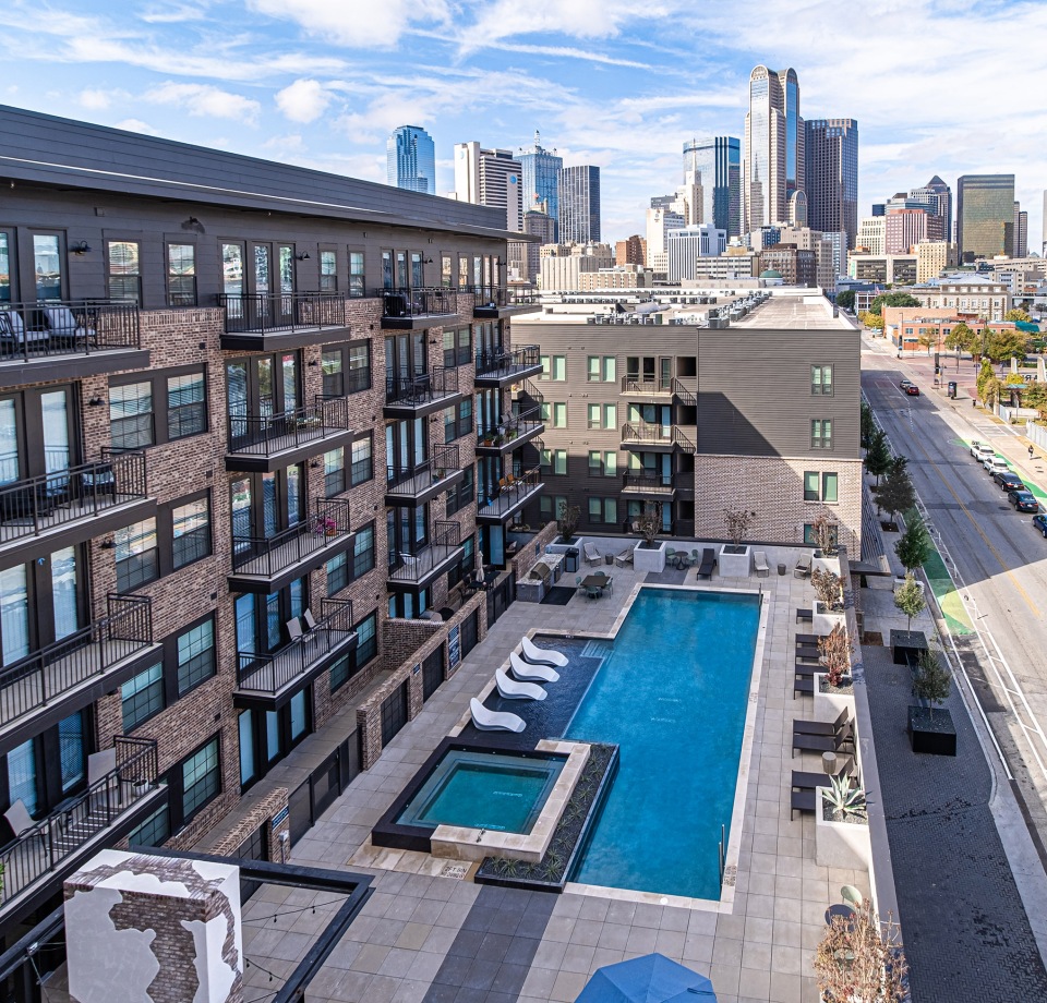 Aerial View of Our Modern Apartments in Downtown Dallas, Texas for Rent