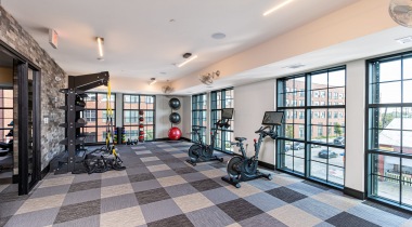 Extensive gym equipment at our apartments in Downtown Dallas, TX
