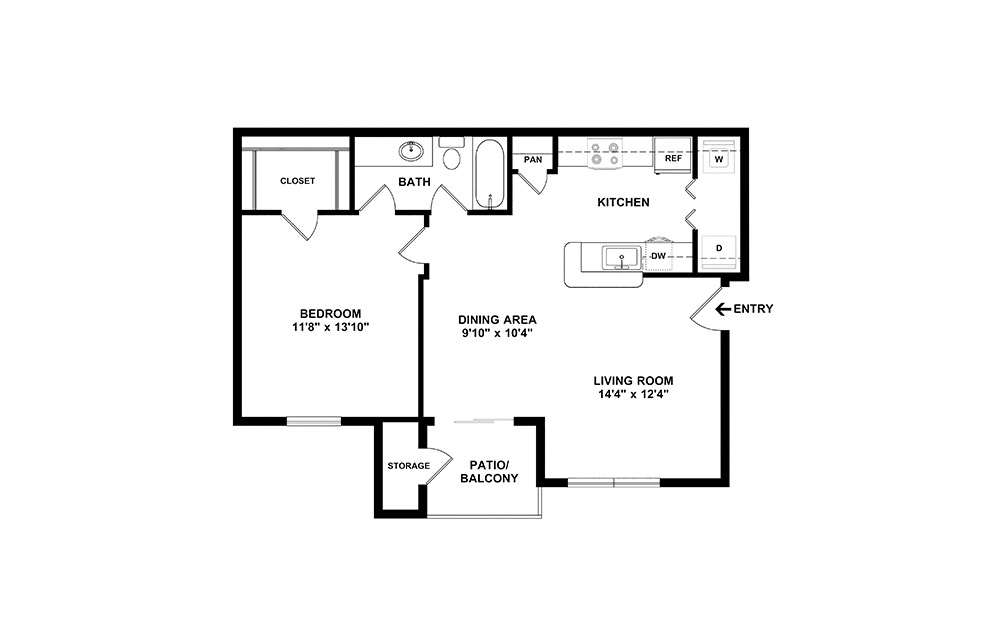 Chesney - Renovated 1 bedroom 1 bath 763 square feet (2)