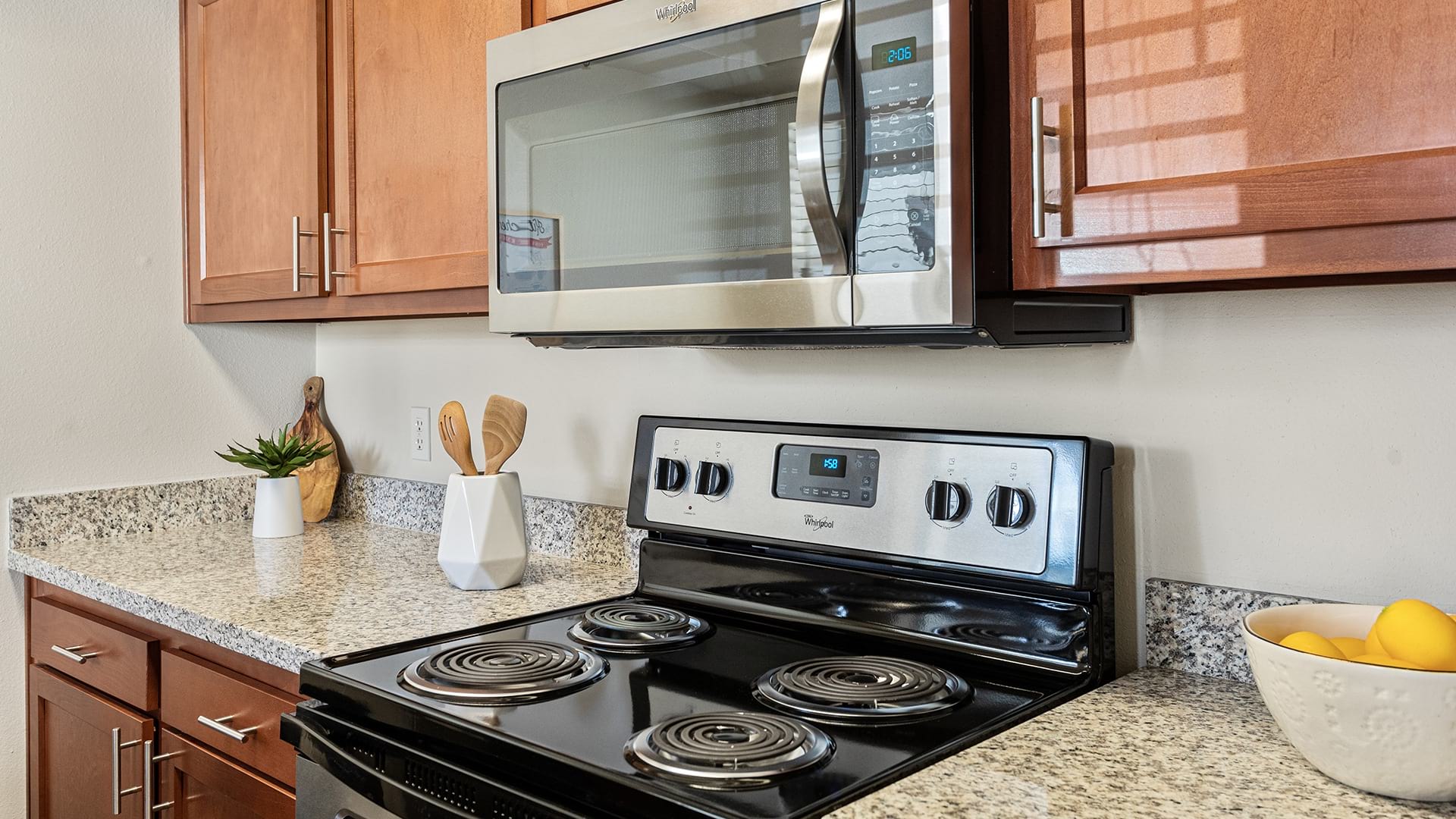 Kitchen with Energy-Efficient, Stainless Steel Appliances at Our Apartments in Scottsdale, AZ