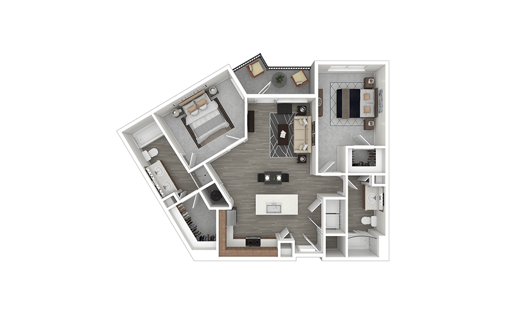 The Celebration 2 Bedroom Allen, TX Apartment Floor Plan