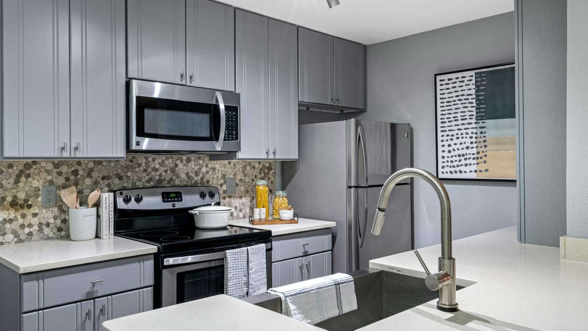 Open-Concept Kitchen and Living Space at Our South Tampa Apartments