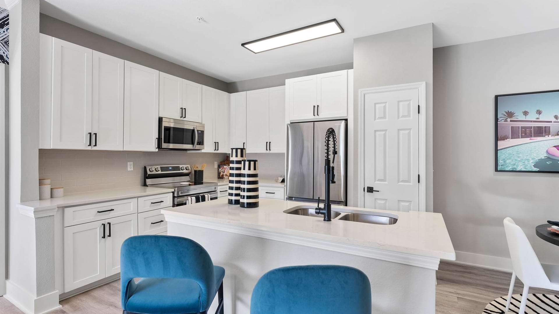 Kitchen with Island Seating at Our Brier Creek Apartments in NC