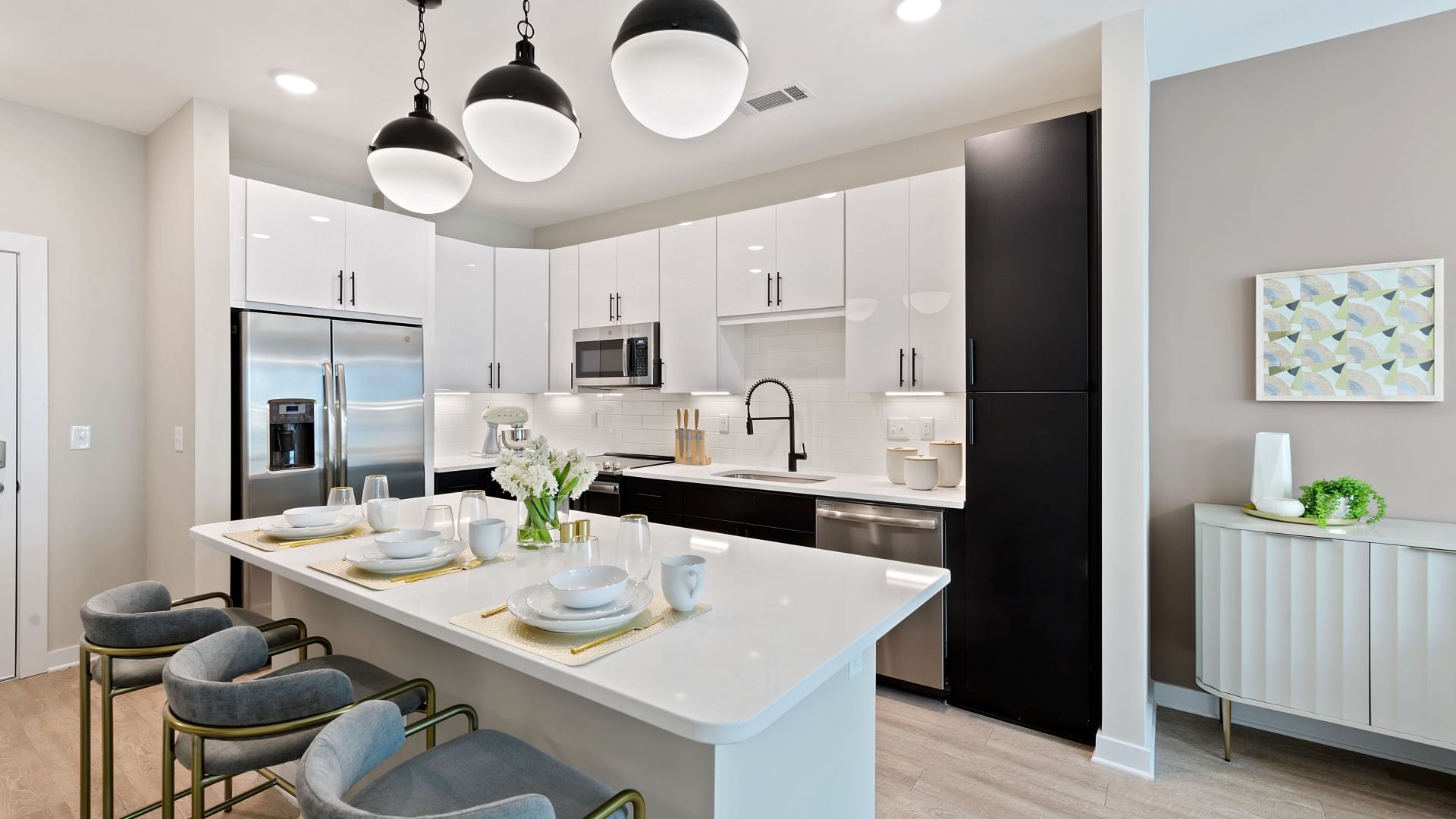 Modern kitchen at our luxury apartments in Durham, NC