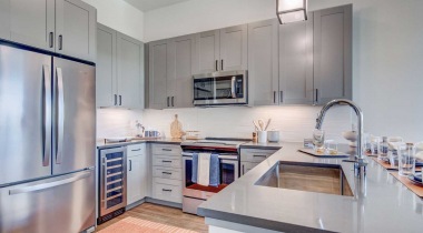 Modern Kitchen with Stainless Steel Appliances at Our Denver Luxury Apartments for Rent