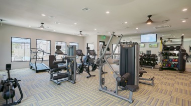 Apartment gym at our Copperfield apartments near Houston