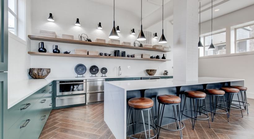 Resident Clubhouse with Party-Ready Kitchen at Our Apartments for Rent in Broomfield, CO