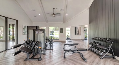 Our Euless apartment gym with strength training equipment