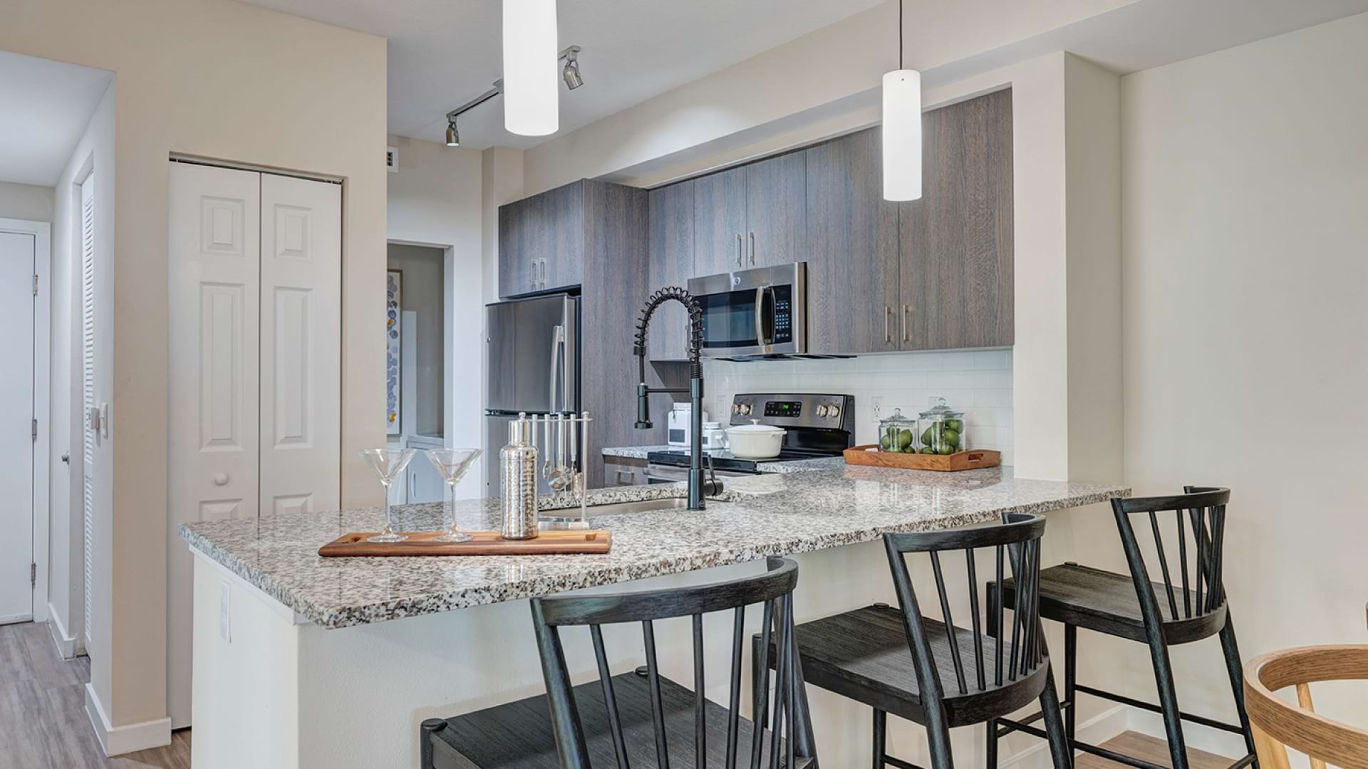 Kitchen With Stainless Steel Appliances at Our Cortland Hollywood Beach Apartments