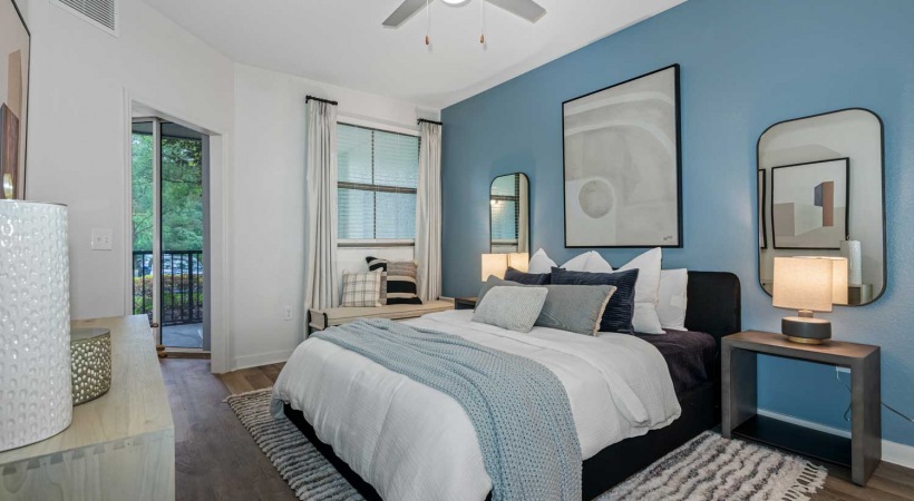 Spacious bedrooms with Wood-Style Flooring at Our Apartments for Rent in Winter Garden, FL