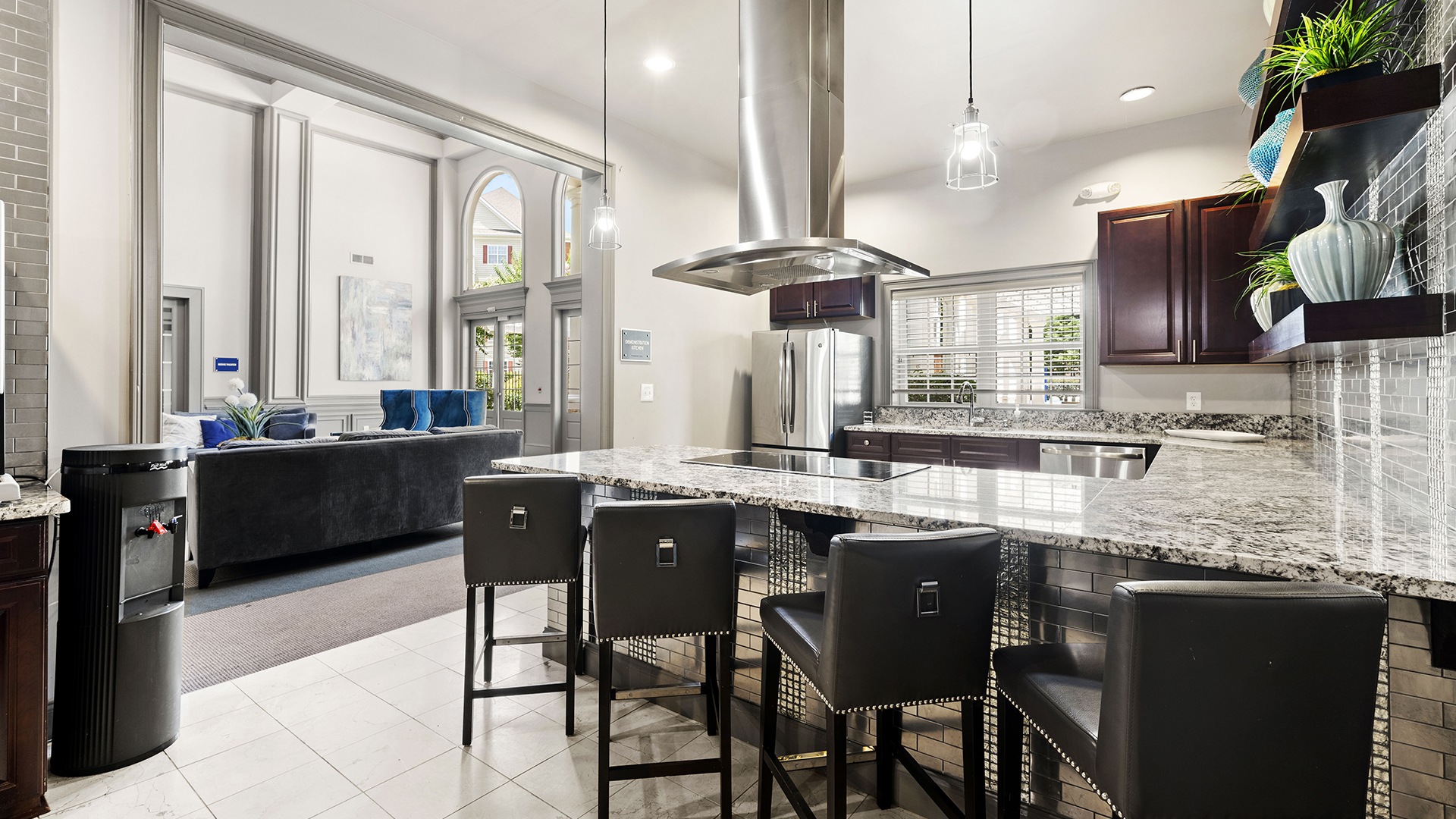 Demonstration Kitchen in the Resident Clubhouse of Our Alpharetta Townhomes