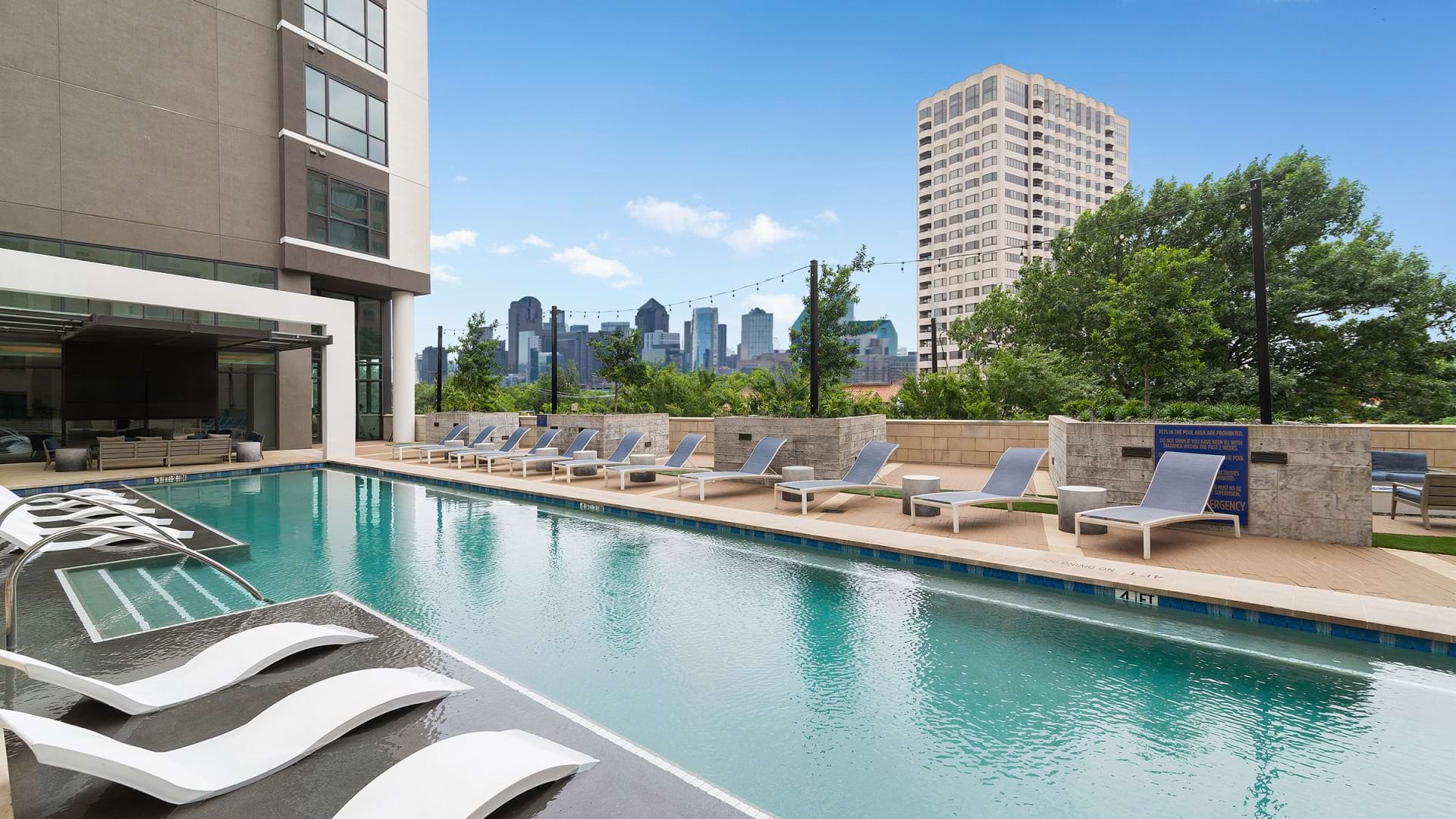 Resort-Style Pool at Our Uptown Dallas High-Rise Apartments