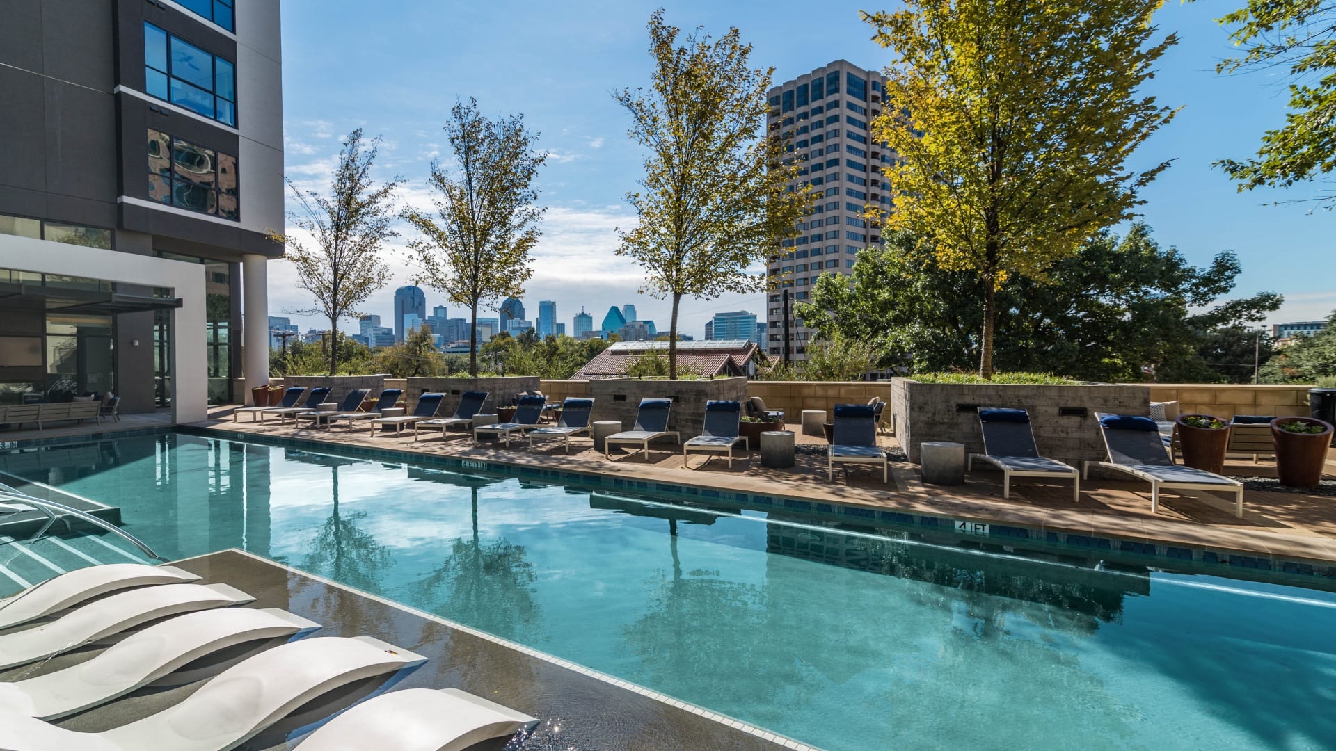 Resort-Style Pool At Our Uptown Dallas High Rise Apartments
