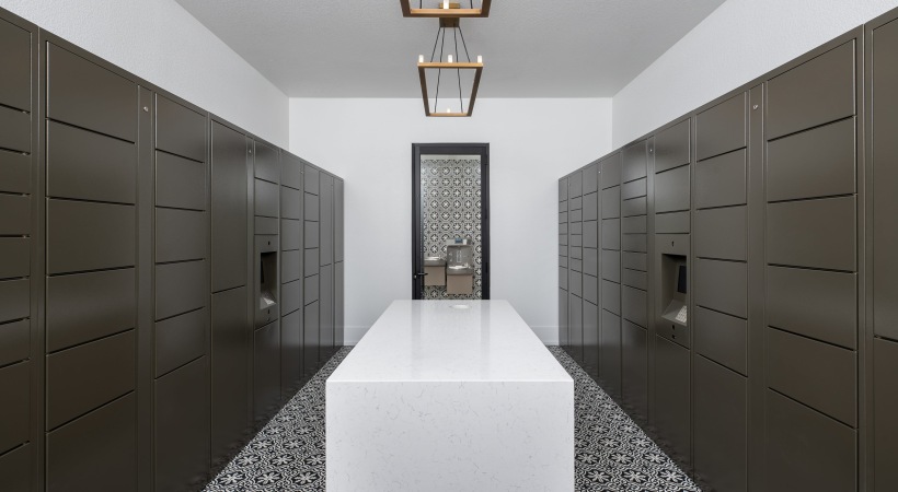 Mail Room with Electronic Package Lockers at Our Apartments Near East Mesa, AZ