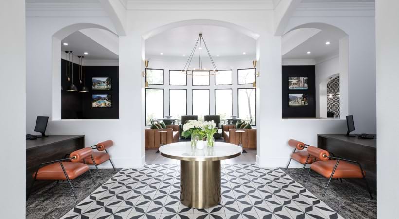 Seating Area in the Resident Clubhouse at Cortland Mountain Vista