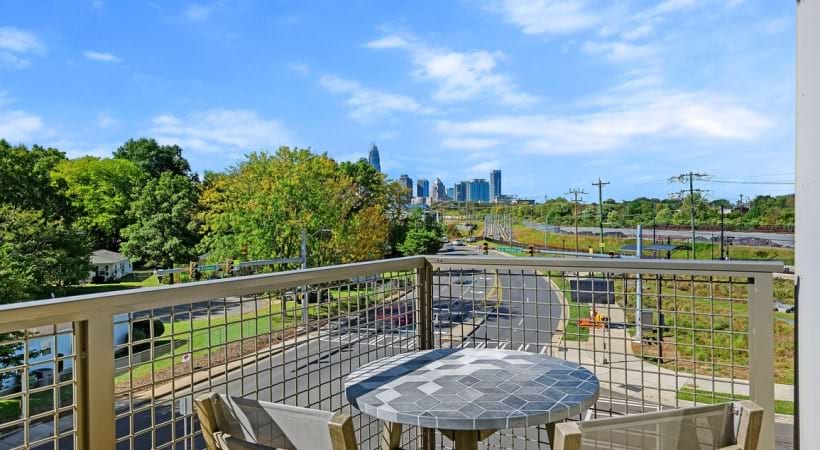 Private Balcony at Our NoDa Apartments with City Views