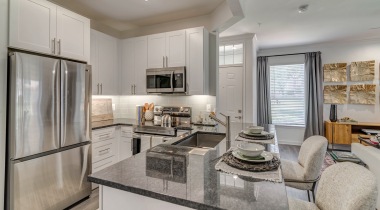 Kitchen with Granite-Style Countertops at Our Luxury Apartments in Plano
