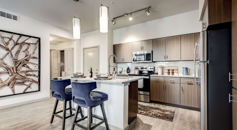 Spacious Kitchen with Island at Our Luxury Apartments in Colorado Springs