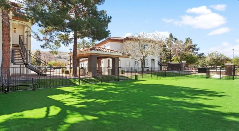 Fenced in Leash-Free Bark Park at Our Apartments Near Intel