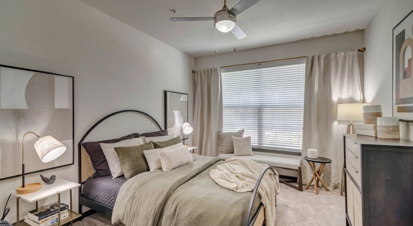 Spacious Bedroom With Large Windows At Our Apartments Near Benbrook