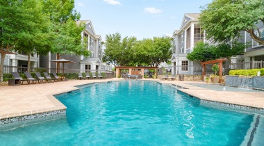 Our Luxurious Resort-Style Pool And Sun Deck At Our Ridglea Apartments In Fort Worth, TX