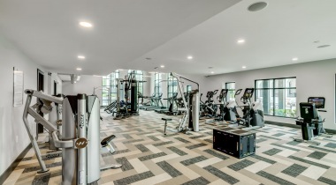  Fitness center at apartments in North Fort Worth