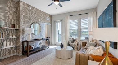 Living Room with Private Balcony Access at Our Modern Riverview Apartments in Florida