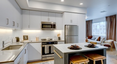 Kitchen with Quartz Countertops at Our Meridian South Apartments