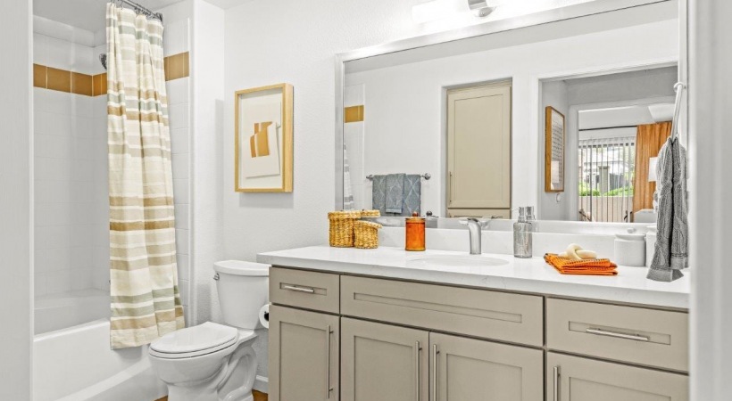 Deep-Soaking Bathtubs and Rainfall Showerheads at Our Luxury Apartments in Tempe