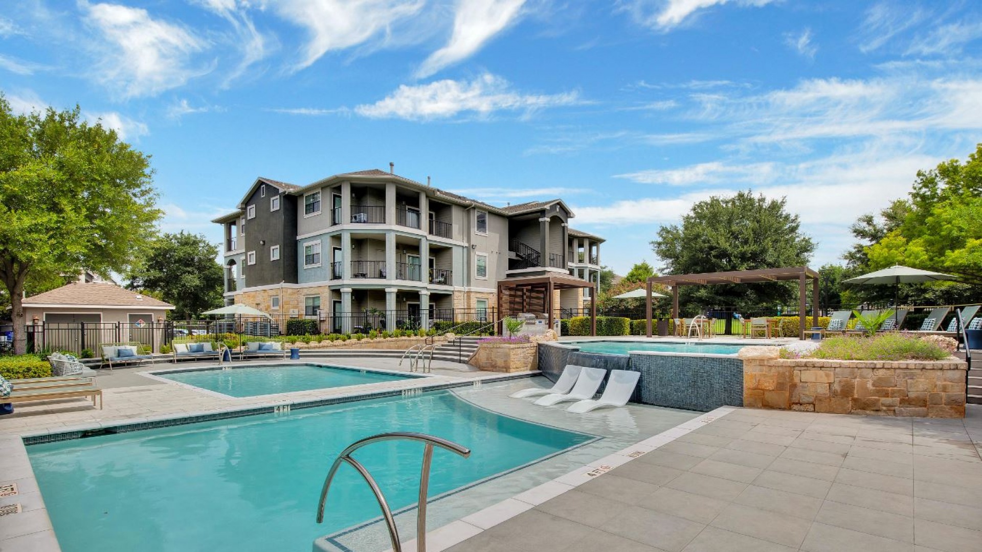 Resort-style pool at our Southpark Meadows apartments