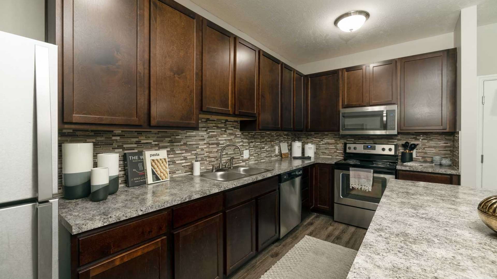 Spacious Kitchen with Granite-Style Countertops at Our Sunbury, Ohio Apartments