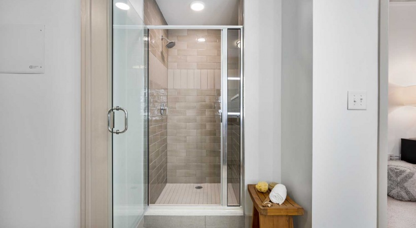 Walk-In Showers with Glass Door at Our Central Avenue Apartments in Homewood, AL