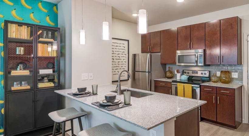 Stainless steel appliances at our rental community in Shadow Creek Ranch