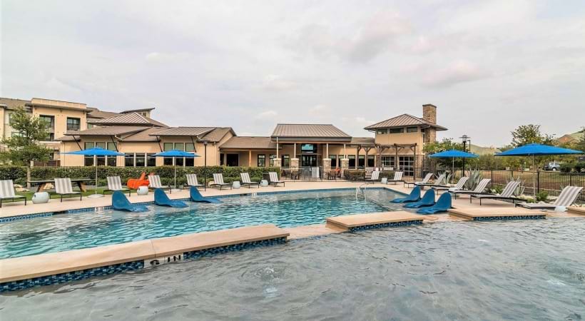 Resort-Style Pool and Sun Deck at Our Apartments on Blanco Road