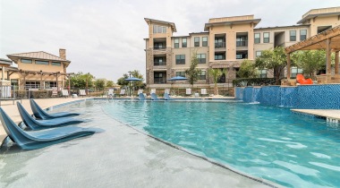 Resort-style pool at our luxury apartments in North San Antonio